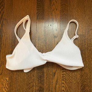 SHEIN white twist bikini top